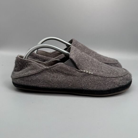 Olukai Moloa Hulu Men\'s 9 Gray Wool Lightweight Slip-On Low Top Comfort Slippers main image 10
